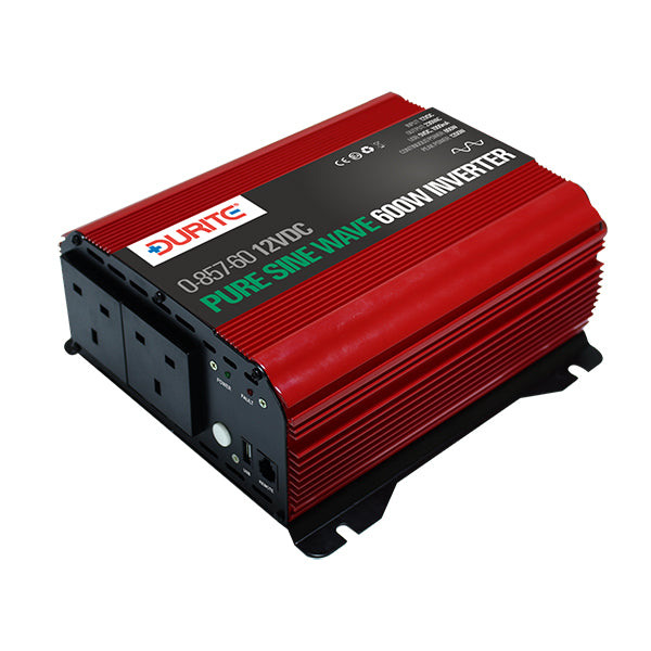 DURITE 0-857-60 600W 12V DC to 230V AC Compact Sine Wave Voltage Inverter