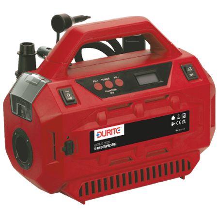 DURITE DUAL FUNCTION RECHARGEABLE AIR COMPRESSOR – 20V, 160PSI 0-674-30