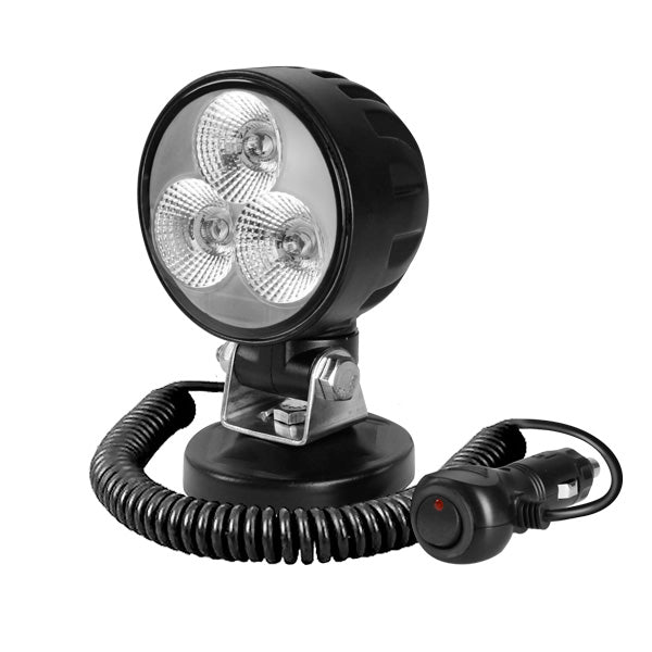 3 x 10W Compact Flood Beam LED Work Lamp With Magnetic Base - 12/24V 0-420-30