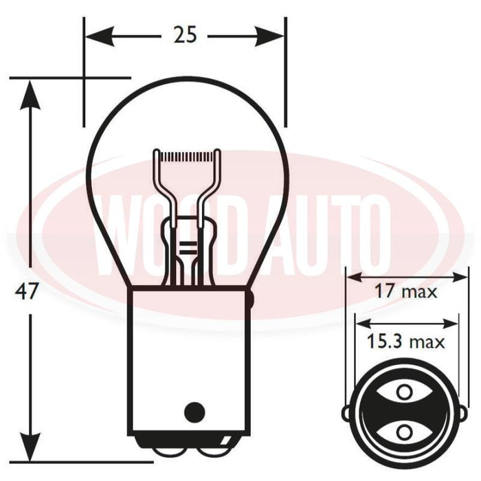 346 24V NON-HALOGEN BULB, 21W, BA15D (PK10)