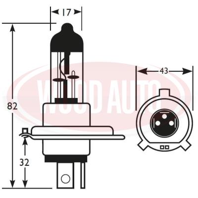 475 24V HALOGEN BULB, 75/70W, H4