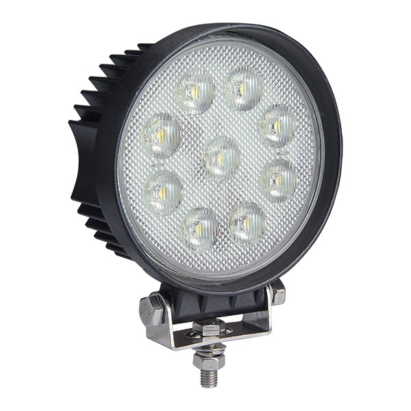 Super Bright Round 9 x 6W COB LED Work Lamp - 12/24V, 4500Lm, IP69K 0-420-87